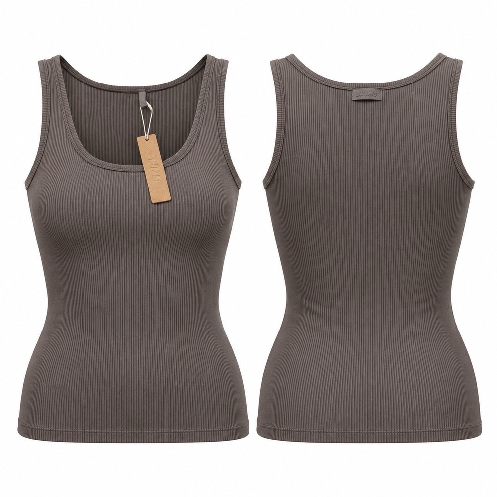 SKIMS Soft Lounge Tank Top Women’s M Amethyst Ribbed Modal Scoop Neck NWT